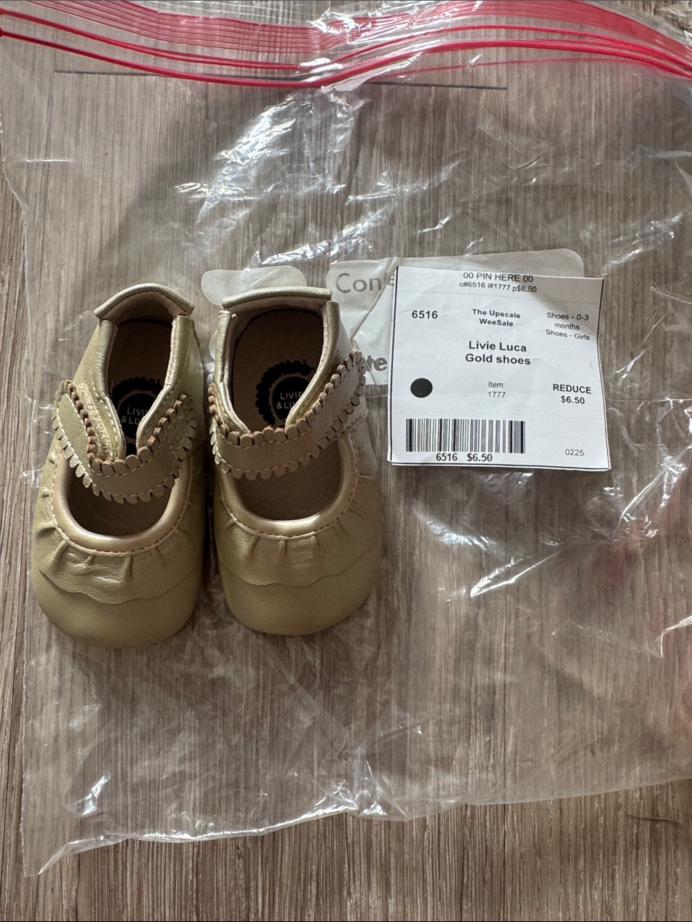 Livie & Luca Gold Mary Jane Baby Walker Shoes